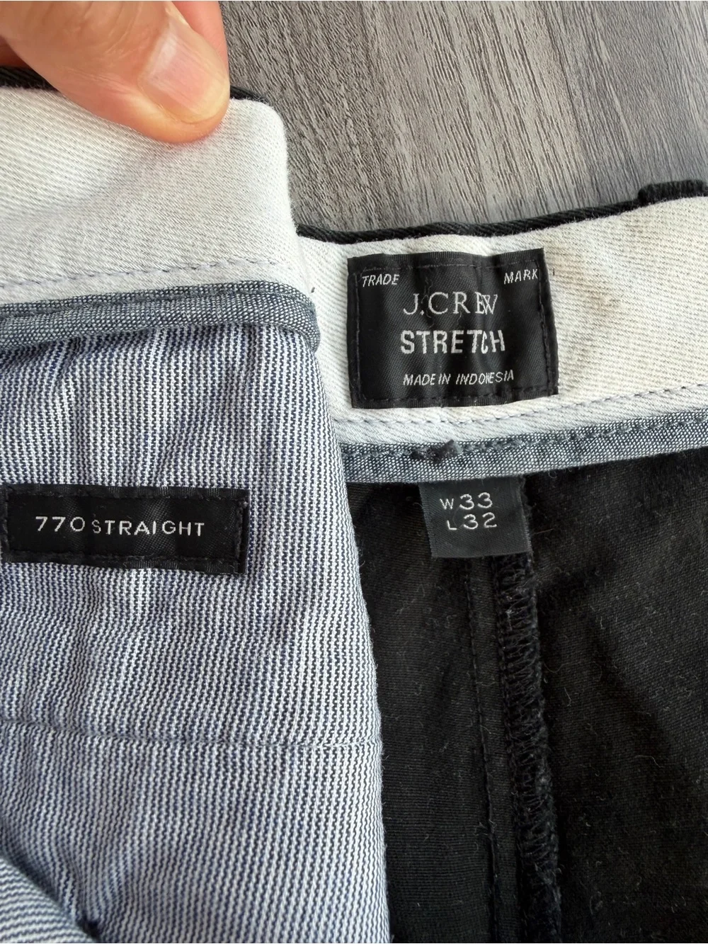 J.Crew Mens 770 Straight Fit Stretch Chino Pants Mens 33x32 Black Flat Front
